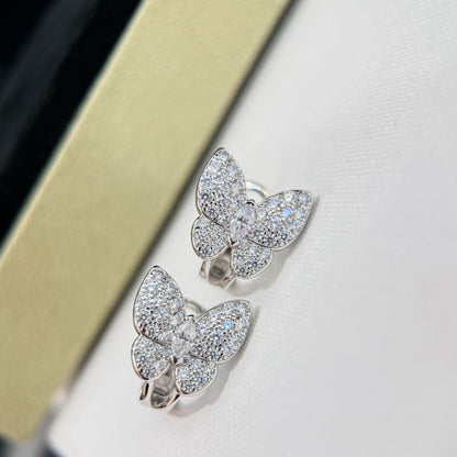 [moco jewellerys]バタフライ オールダイヤモンド イヤリング