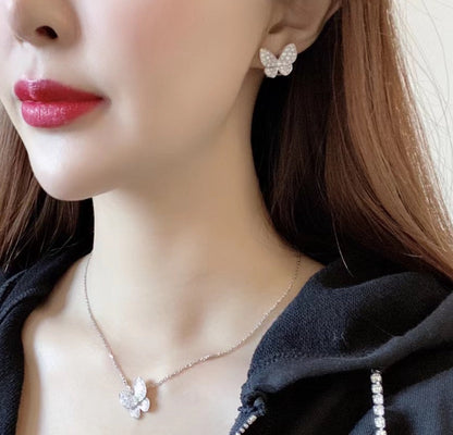 [moco jewellerys]バタフライ オールダイヤモンド イヤリング