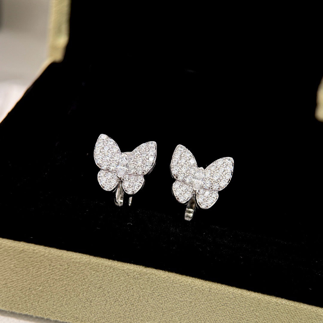 [moco jewellerys]バタフライ オールダイヤモンド イヤリング