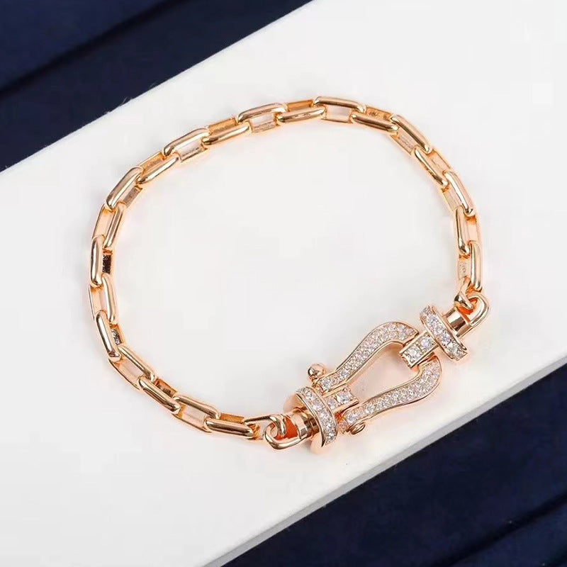 ??Loco?¡¥FORCE LARGE HORSESHOE CLASP  METAL BRACELET