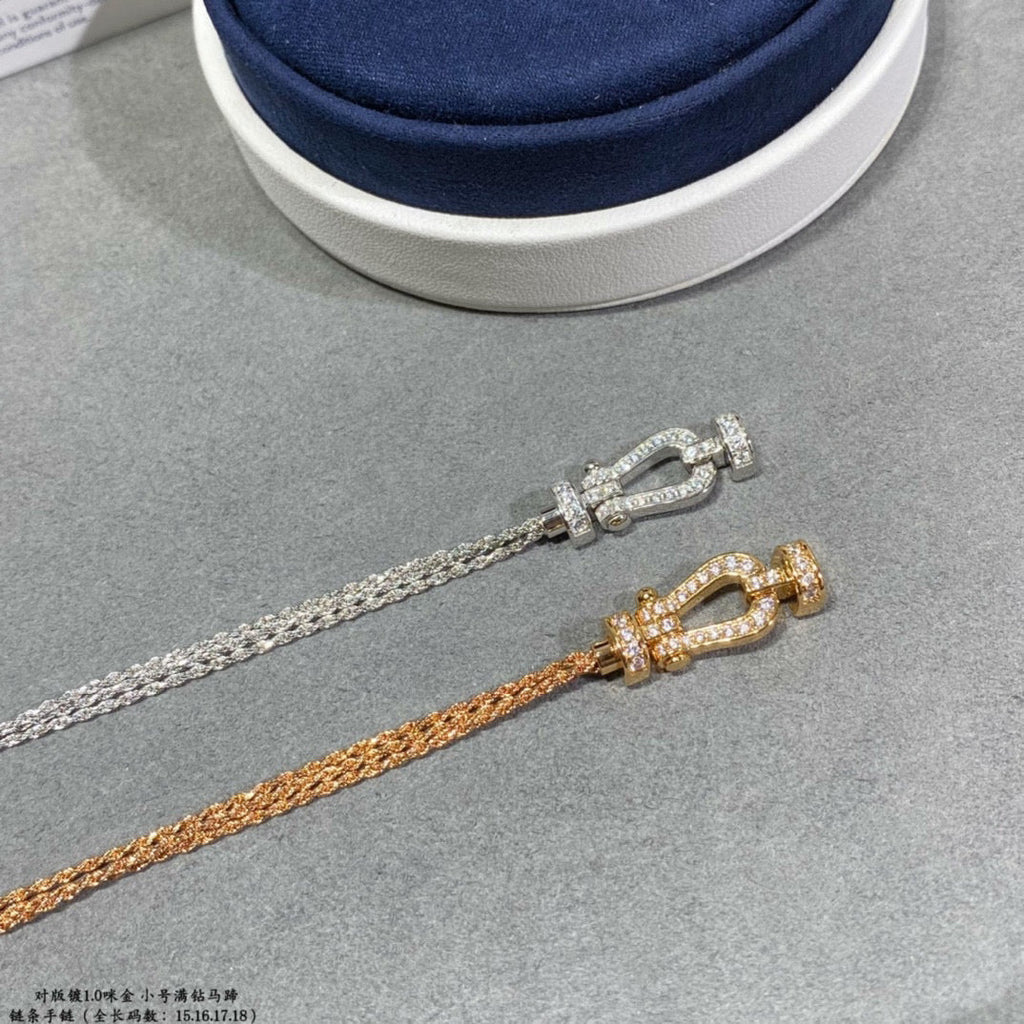 ??Loco?¡¥FORCE SMALL HORSESHOE  DIAMOND CHAIN ROPE BRACELET
