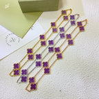 ??Loco?¡¥CLOVER 10 MOTIFS  PURPLE VIOLET  NECKLACE