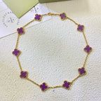 ??Loco?¡¥CLOVER 10 MOTIFS  PURPLE VIOLET  NECKLACE