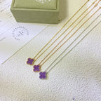 ??Loco?¡¥CLOVER 15MM  PURPLE VIOLET NECKLACE