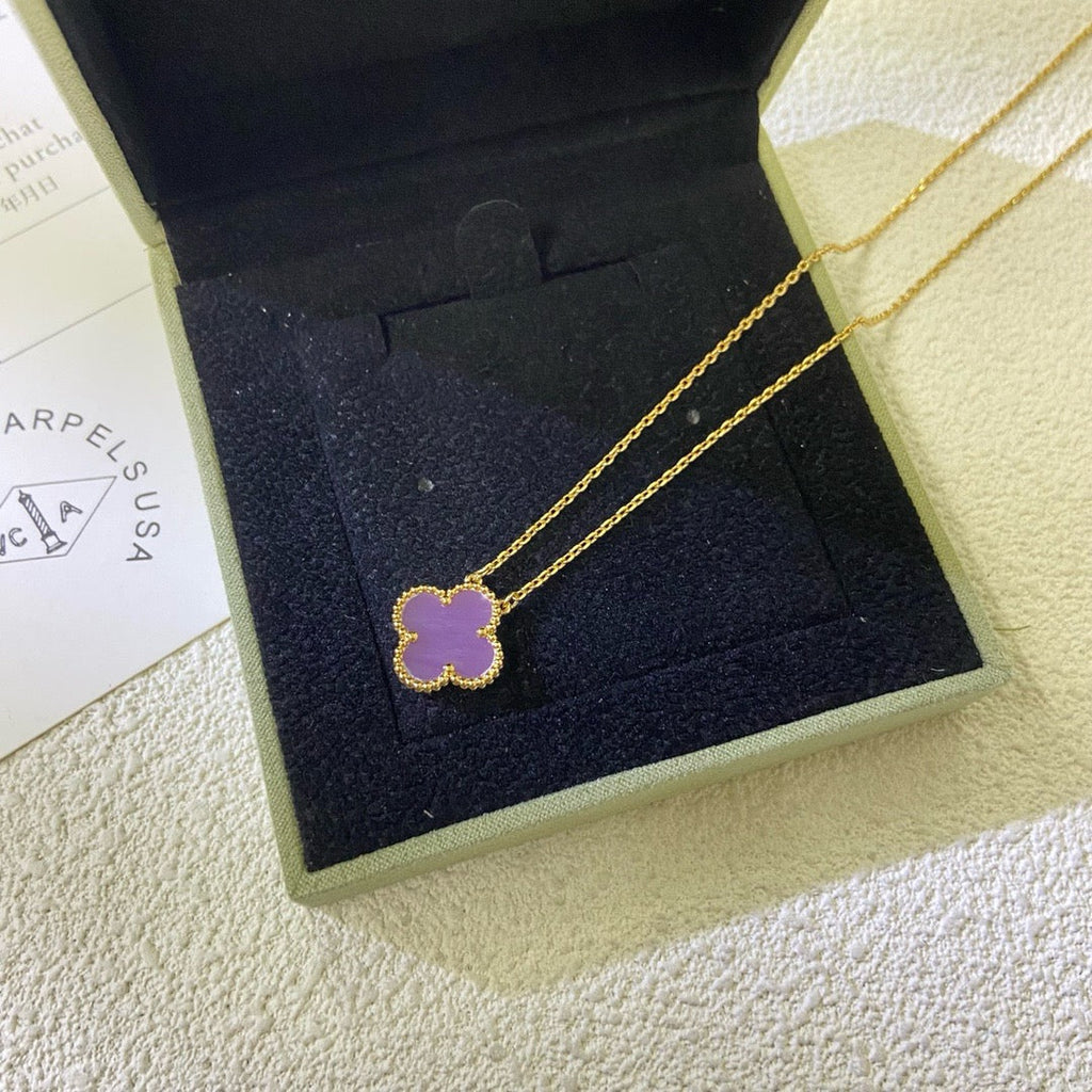 ??Loco?¡¥CLOVER 15MM  PURPLE VIOLET NECKLACE
