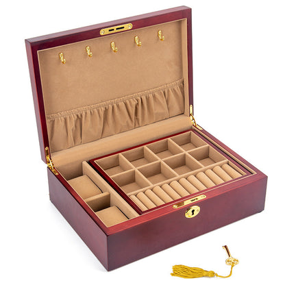 Schmuckkästchen/Aufbewahrungsbox aus Massivholz im Retro-Stil mit Schloss