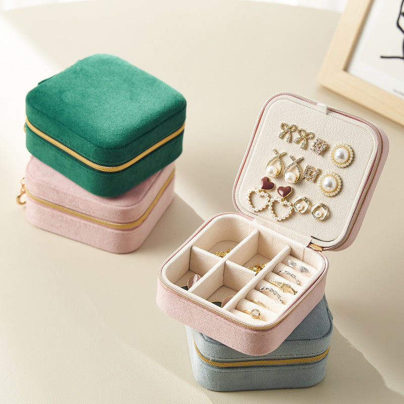 Schmuckkästchen aus Flanell, tragbar, für Reisen und zur Aufbewahrung von Schmuck