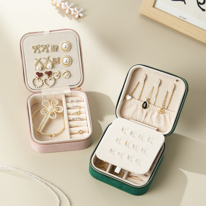 Schmuckkästchen aus Flanell, tragbar, für Reisen und zur Aufbewahrung von Schmuck