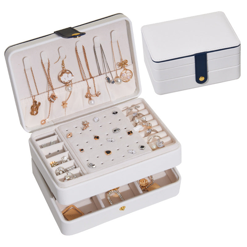 Kreative Schmuckschatulle aus mehrlagigem PU-Leder, Aufbewahrungsbox für Schmuck