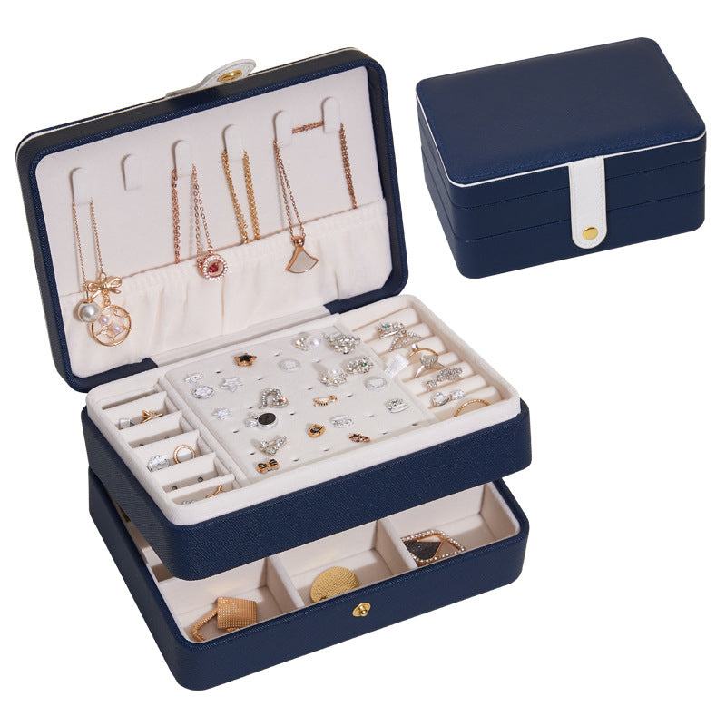 Kreative Schmuckschatulle aus mehrlagigem PU-Leder, Aufbewahrungsbox für Schmuck