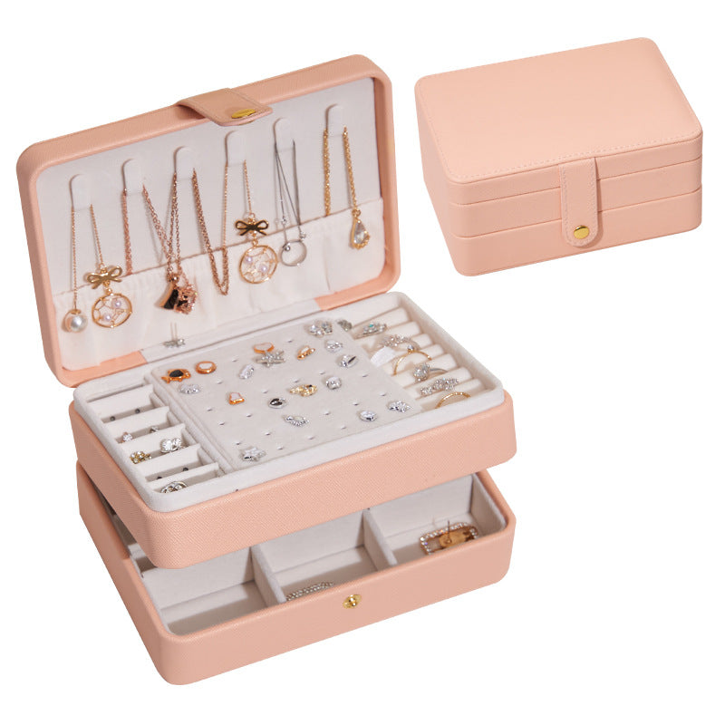 Kreative Schmuckschatulle aus mehrlagigem PU-Leder, Aufbewahrungsbox für Schmuck