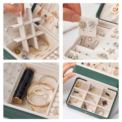 Kreative Schmuckschatulle aus mehrlagigem PU-Leder, Aufbewahrungsbox für Schmuck