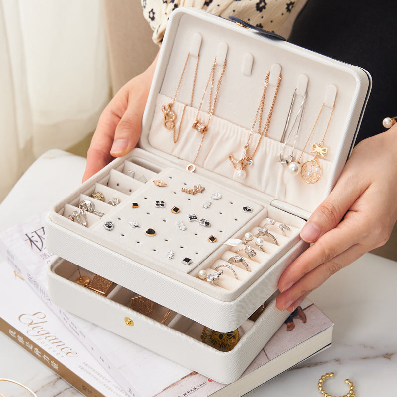 Kreative Schmuckschatulle aus mehrlagigem PU-Leder, Aufbewahrungsbox für Schmuck