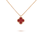 ??Loco?¡¥CLOVER MINI 9.5MM WHITE CARNELIANS NECKLACE
