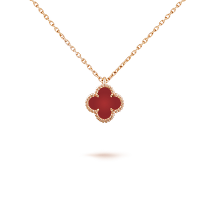 [moco jewelrys]CLOVER MINI 9,5MM WEISSE KARNELIEREN-HALSKETTE
