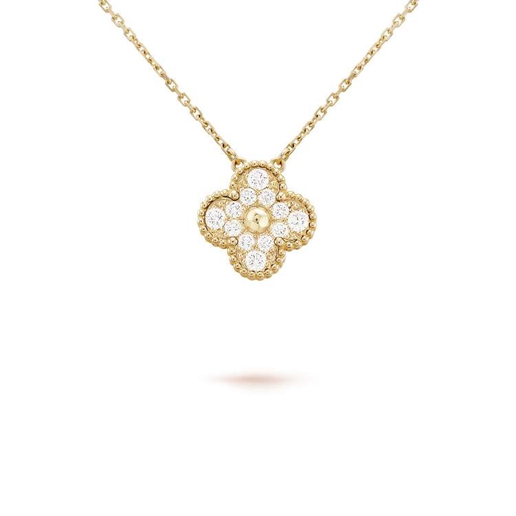 ??Loco?¡¥CLOVER 15MM DIAMOND SINGLE FLOWER NECKLACE