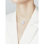 ??Loco?¡¥CLOVER 15MM BLUE CHALCEDONY NECKLACE SILVER