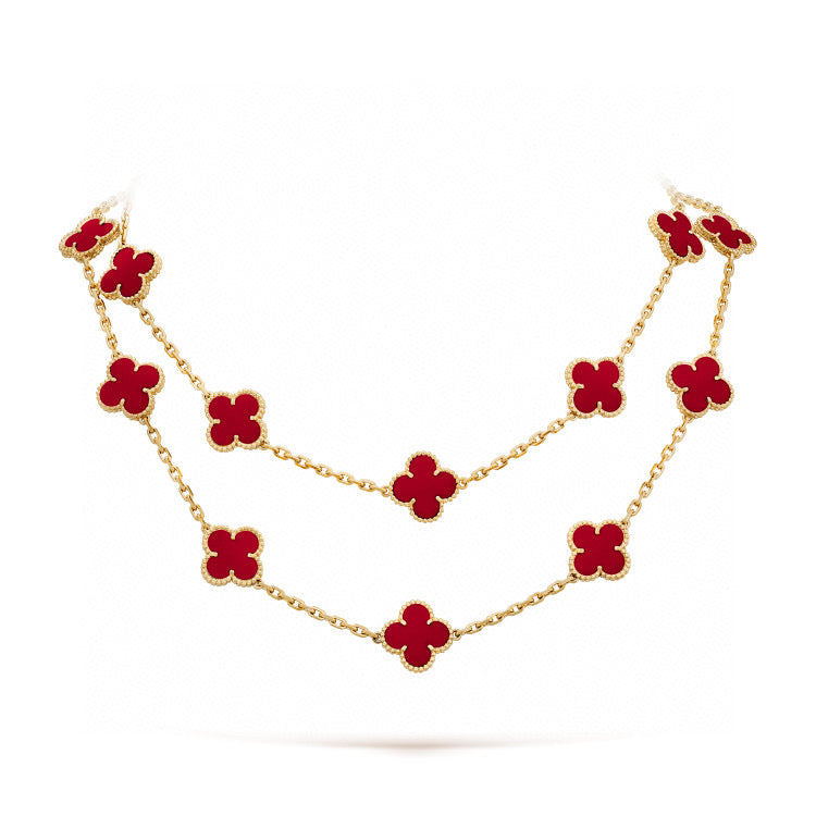 ??Loco?¡¥CLOVER 20 MOTIFS CARNELIAN NECKLACE