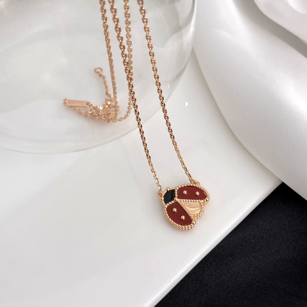 ??Loco?¡¥LUCKY  CARNELIANS LADYBUG NECKLACE