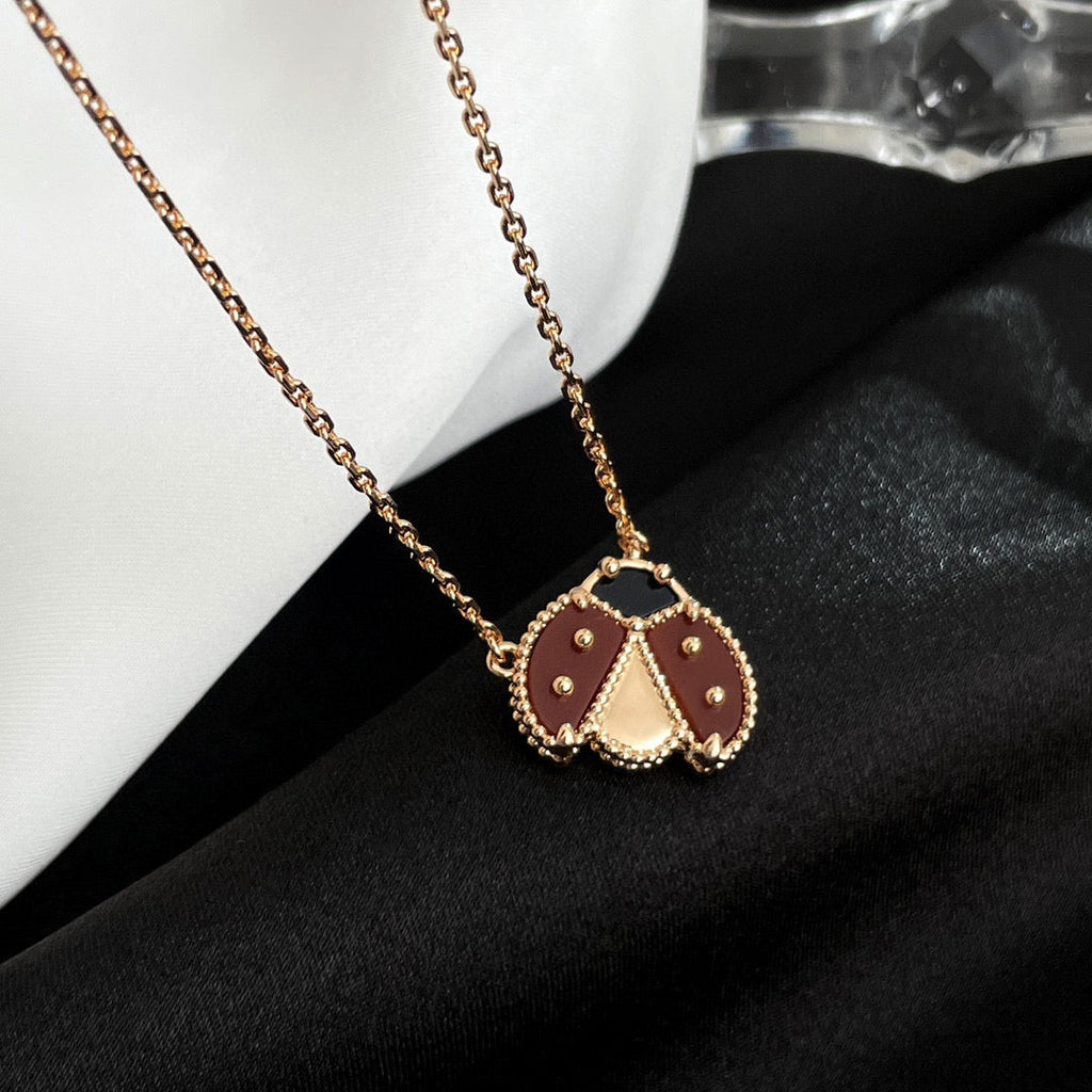 ??Loco?¡¥LUCKY  CARNELIANS LADYBUG NECKLACE
