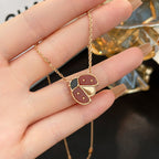 ??Loco?¡¥LUCKY  CARNELIANS LADYBUG NECKLACE