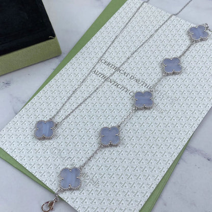 [Moco jewelrys] CLOVER 5 MOTIF PURPLE CHALCEDONY BRACELET COLLECTION