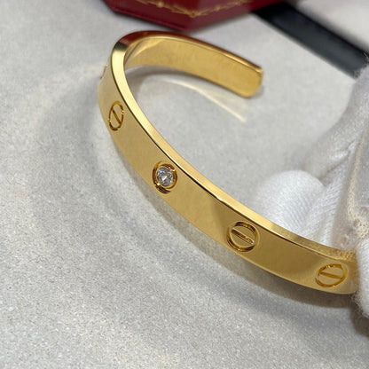 [moco jewelrys]LOVE BRACELET 6.1MM 1 DIAMOND OPEN CUFF