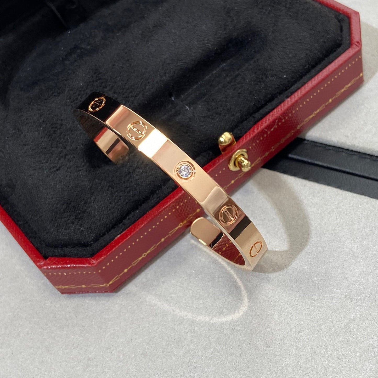 [moco jewelrys]LOVE BRACELET 6.1MM 1 DIAMOND OPEN CUFF