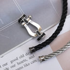 ??Loco?¡¥FORCE LARGE HORSESHOE BLACK DIAMOND BRACELET SILVER