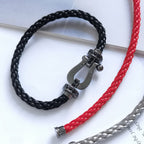 ??Loco?¡¥FORCE LARGE SERIES HORSESHOE BLACK SAMURAI BRACELET