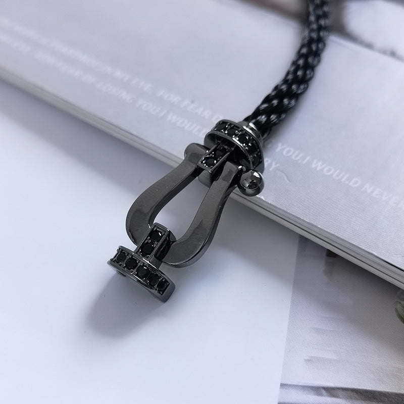 ??Loco?¡¥FORCE LARGE SERIES HORSESHOE BLACK SAMURAI BRACELET