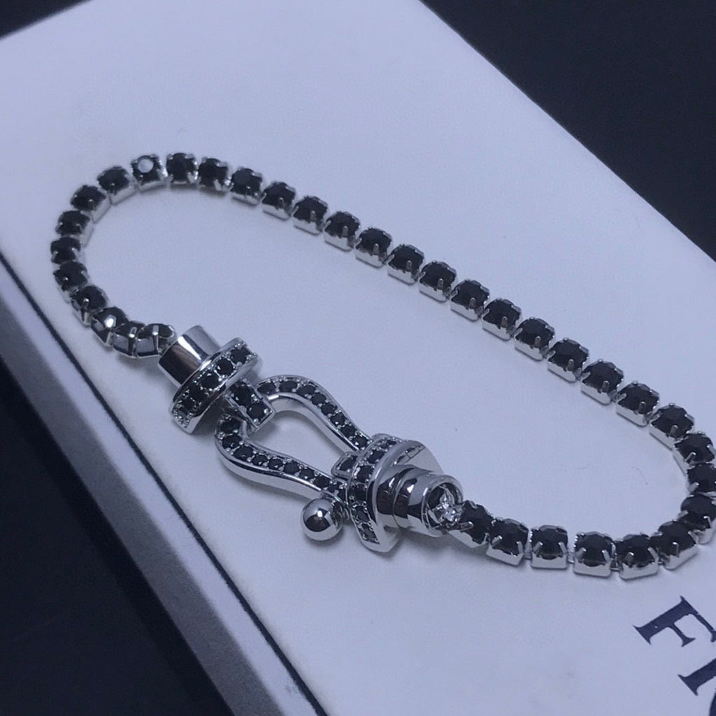 ??Loco?¡¥FORCE  LARGE HORSESHOE FULL DIAMOND TENNIS BRACELET