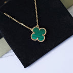 ??Loco?¡¥CLOVER 15MM MALACHITE SINGLE FLOWER  NECKLACE