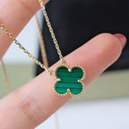 ??Loco?¡¥CLOVER 15MM MALACHITE SINGLE FLOWER  NECKLACE