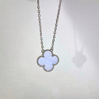 ??Loco?¡¥CLOVER 15MM BLUE CHALCEDONY NECKLACE SILVER