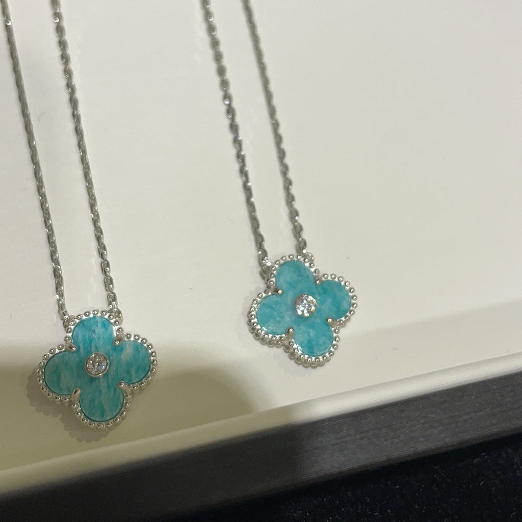 ??Loco?¡¥CLOVER 15MM DIAMOND SVRES PORCELAIN  NECKLACE SILVER