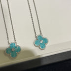 ??Loco?¡¥CLOVER 15MM DIAMOND SVRES PORCELAIN  NECKLACE SILVER
