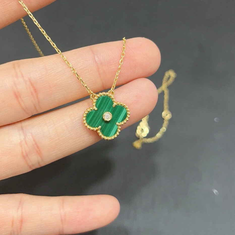 ??Loco?¡¥CLOVER 15MM DIAMOND TURQUOISE NECKLACE