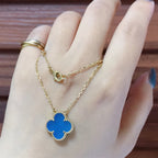 ??Loco?¡¥CLOVER 15MM BLUE AGATE NECKLACE