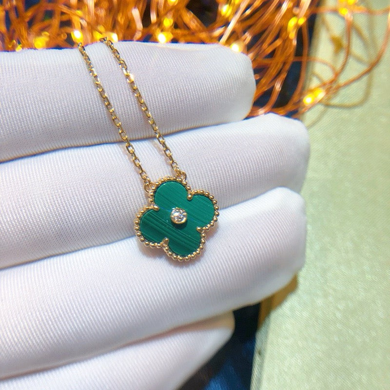 ??Loco?¡¥CLOVER 15MM DIAMOND TURQUOISE NECKLACE