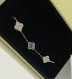 [Loco]New  CLOVER 5 MOTIF PURPLE CHALCEDONY BRACELET COLLECTION