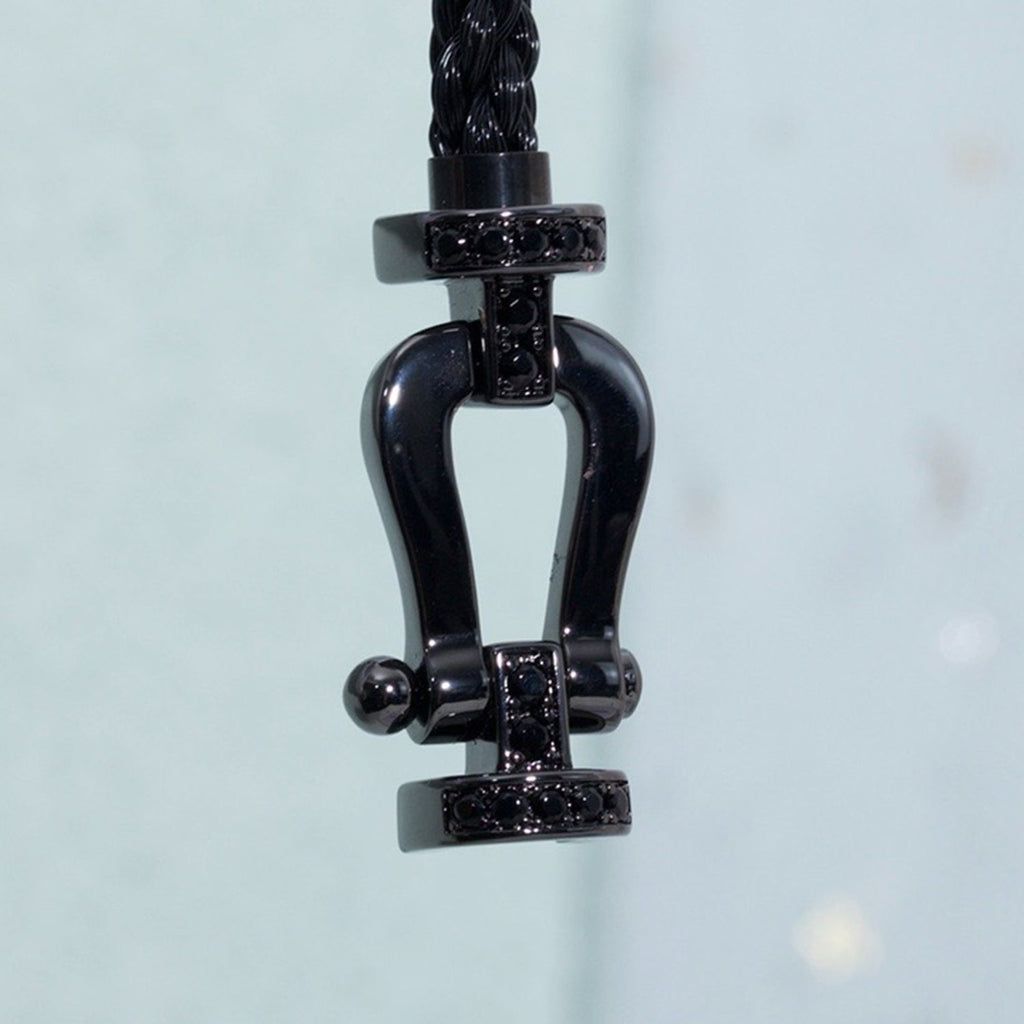 ??Loco?¡¥FORCE LARGE SERIES HORSESHOE BLACK SAMURAI BRACELET