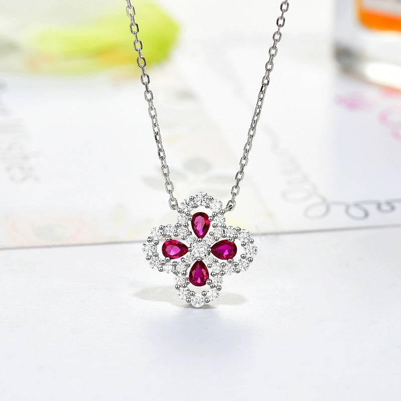 [moco jewellerys]ループネックレス フルモチーフ ダイヤモンド 16mm マルチカラー