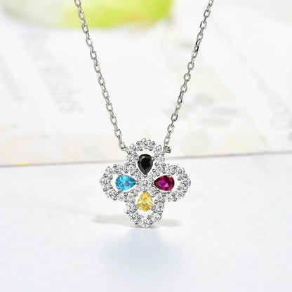 [moco jewellerys]ループネックレス フルモチーフ ダイヤモンド 16mm マルチカラー