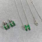 ??Loco?¡¥POP H GREEN NECKLACE SILVER AND GOLD