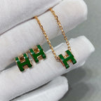??Loco?¡¥POP H GREEN NECKLACE SILVER AND GOLD