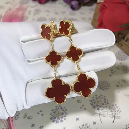 [moco jewellerys]クローバー3モチーフカーネリアンドロップピアス