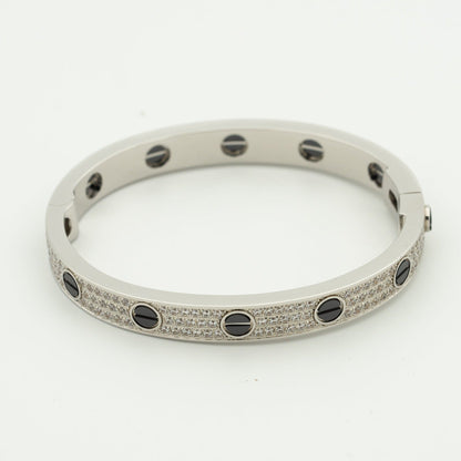 [moco jewelrys] LOVE ARMBAND 6,1 MM DIAMANT-PAVED KERAMIK 