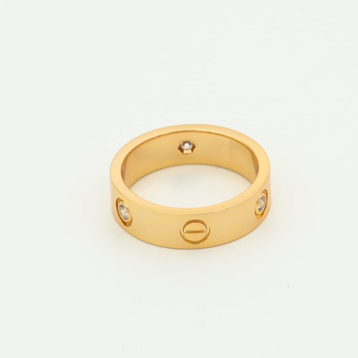 ??Loco?¡¥LOVE RING 5.5MM 3 DIAMONDS PINK GOLD