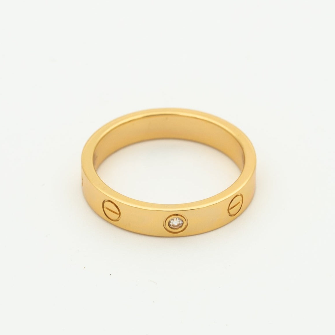 ??Loco?¡¥LOVE RING 4MM 1 DIAMOND PINK GOLD